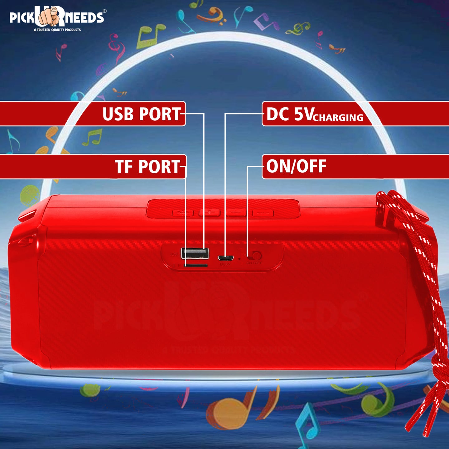 Pick Ur Needs Mini Wireless Soundbar System With RGB Disco Light TF Card / USB / Radio Support 10 W Bluetooth Speaker  (White, 5.0 Channel)